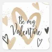 Be my Valentine Vierkante Sticker (Voorkant)