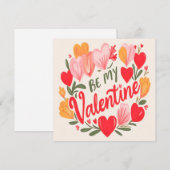 Be my valentine watercolor  feestdagenkaart (Voorkant / Achterkant)