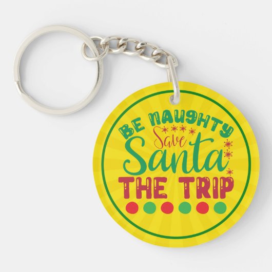 Be Naughty Save Santa De reis-81634 Sleutelhanger (Voorkant)