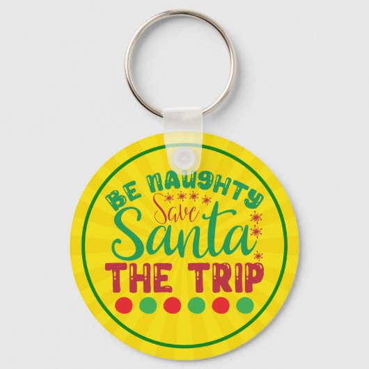 Be Naughty Save Santa De reis-81634 Sleutelhanger (Voorkant)