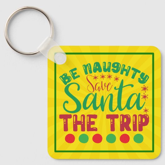 Be Naughty Save Santa De reis-81634 Sleutelhanger (Voorkant)