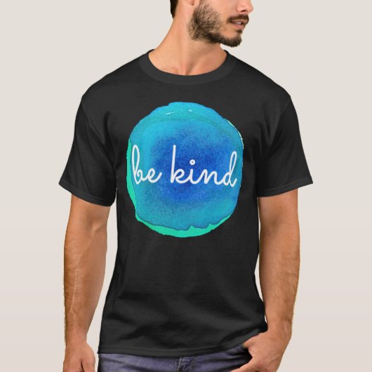 BE NICE Blauw Aquarel Grade T-shirt (Voorkant)