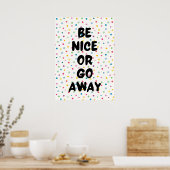 Be nice or go away poster (Keuken)