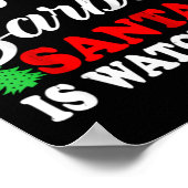 Be Nice To The Barber Santa Is Watching Xmas Prese Poster (Hoek)