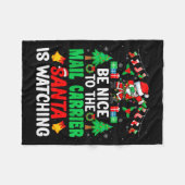 Be Nice To The Mail Carrier Santa - Stal Worker Ch Fleece Deken (Voorkant (Horizontaal))