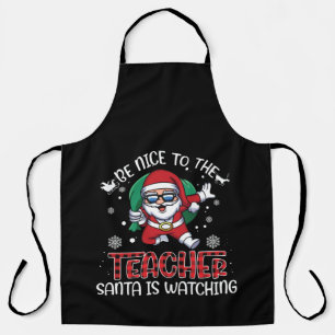 Be Nice To The Teacher, Santa Watching Schort