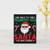 Be Nice To The Telemetry Tech Santa Is Watching Ch Kaart (Gele Bloem)