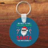 Be Nice To The Trauma Nurse Santa Is Watching Chri Sleutelhanger (Voorkant)