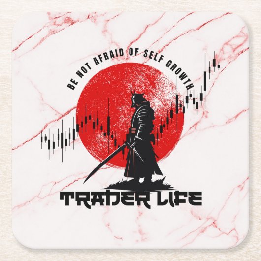 Be not afraid | Motivation | Samurai N Marble Kartonnen Onderzetters (Voorkant)