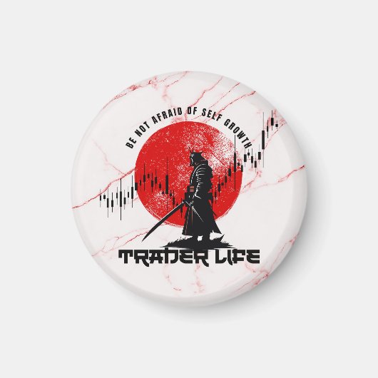 Be not afraid | Motivation | Samurai N Marble Magneet (Voorkant)