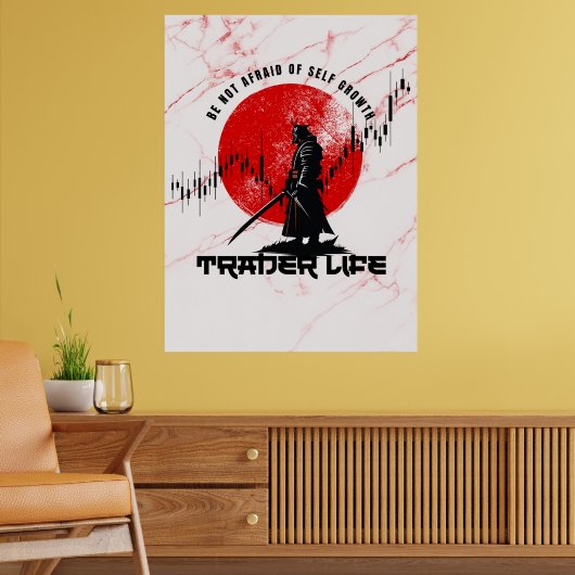Be not afraid | Motivation | Samurai N Marble Poster (Woonkamer 2)