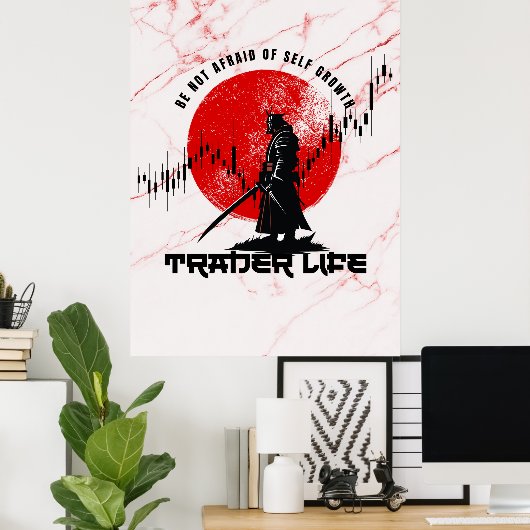 Be not afraid | Motivation | Samurai N Marble Poster (Thuiskantoor)