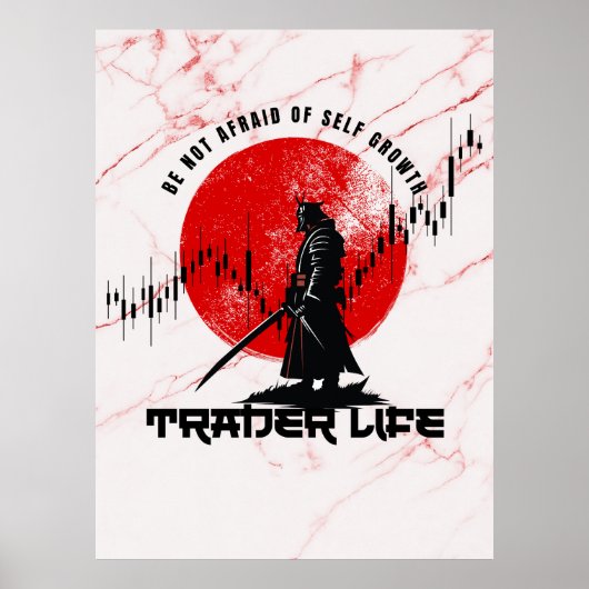 Be not afraid | Motivation | Samurai N Marble Poster (Voorkant)