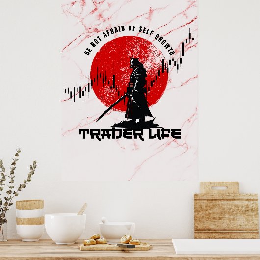 Be not afraid | Motivation | Samurai N Marble Poster (Keuken)