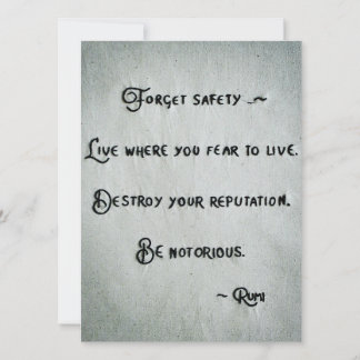 Be Notorious - Rumi Greeting Card Feestdagenkaart