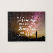 Be of Good Courage night sky - Psalm 31:24 Jigzaag Legpuzzel (Horizontaal)