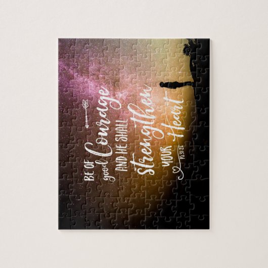 Be of Good Courage night sky - Psalm 31:24 Jigzaag Legpuzzel (Verticaal)