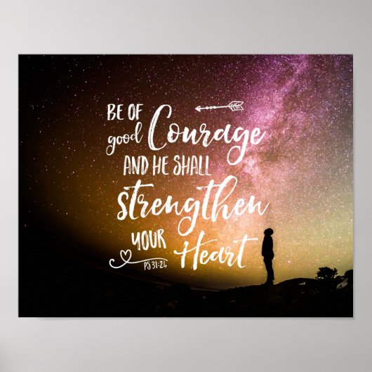 Be of Good Courage night sky - Psalm 31:24 Poster (Voorkant)