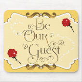 BE ONZE GAST Geel Goud Rode Rozen Muismat (Voorkant)