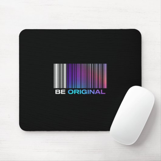 Be Original – Holographic Barcode-Inspired Muismat (Met muis)