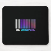 Be Original – Holographic Barcode-Inspired Muismat (Voorkant)