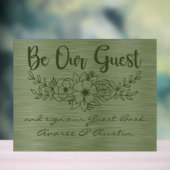 Be Our Guest and Sign Our Guestbook Green Wedding Acryl Bord (Neutraal)