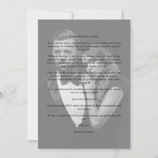 Be our Guest Black Wedding Fancy Frame Branches Save The Date (Achterkant)