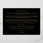 Be our Guest Black Wedding Fancy Frame Flowers Folie Uitnodiging (Achterkant)