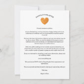 Be our Guest Quote Orange Heart Photo Wedding Save The Date (Achterkant)