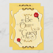 BE OUR GUEST Red Roses Elegant Evenementenfeest Kaart (Voorkant / Achterkant)