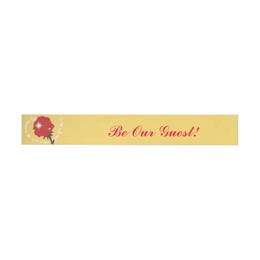Be Our Guest-Rode Roos Feest Wrap Around Labels Omwikkelbaar Adreslabel (Individueel)