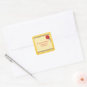 Be our guest-Rode Roos Verjaardagsfeest Sticker (Envelop)