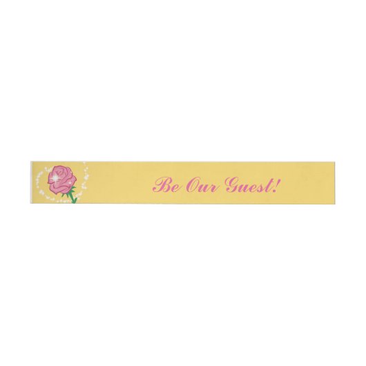Be Our Guest-Roze Party Wrap Around Labels Adreslabel Wikkel (Individueel)