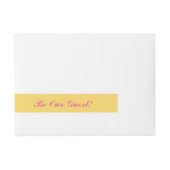 Be Our Guest-Roze Party Wrap Around Labels Adreslabel Wikkel (Voorkant)