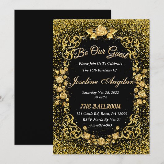 Be Our Guest uitnodiging (Voorkant / Achterkant)