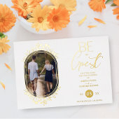 Be our Guest White Wedding Fancy Frame Flowers Folie Uitnodiging