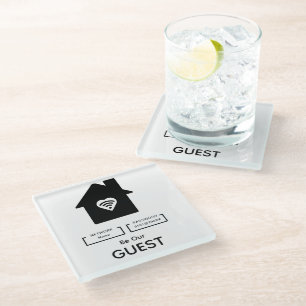 Be Our Guest WIFI-informatie Wachtwoord Hotel Deco Glazen Onderzetter
