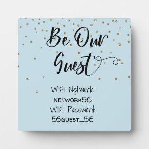 Be Our Guest WIFI informatie Wachtwoord Huwelijk Fotoplaat