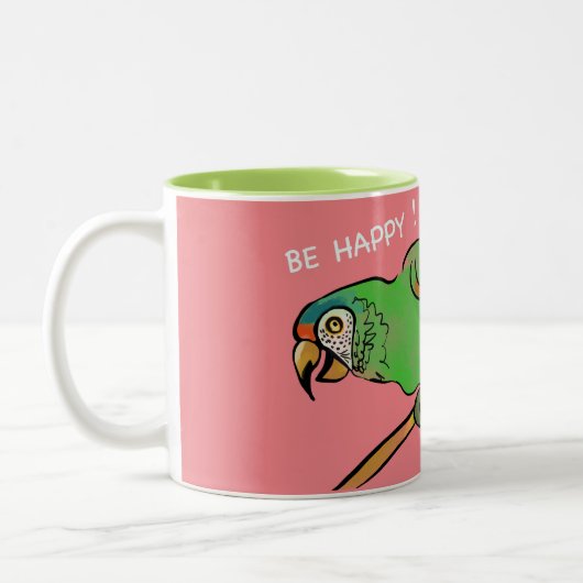 BE-papegaai Tweekleurige Koffiemok (Links)