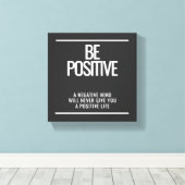 Be Positive Canvas – Inspirerend muurkunst Afdruk (Insitu (Houten vloer))