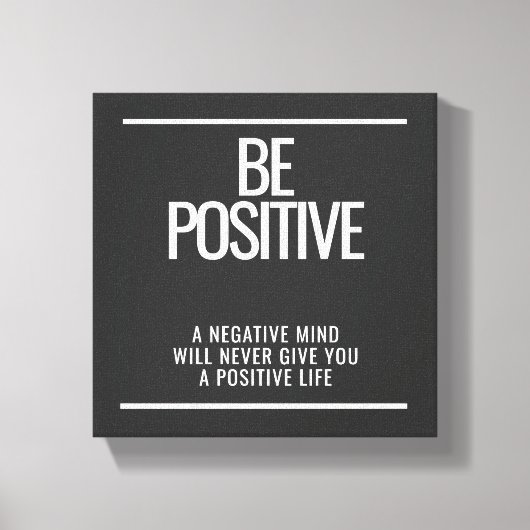 Be Positive Canvas – Inspirerend muurkunst Afdruk (Voorkant)