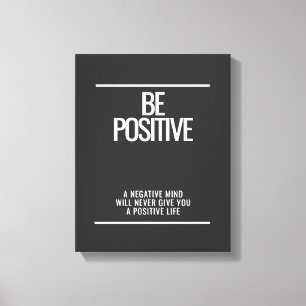 Be Positive Canvas – Moderne kunst aan de muur Afdruk
