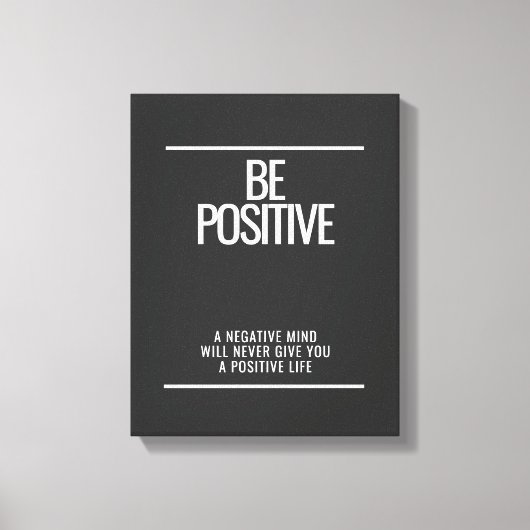 Be Positive Canvas – Moderne kunst aan de muur Afdruk (Voorkant)