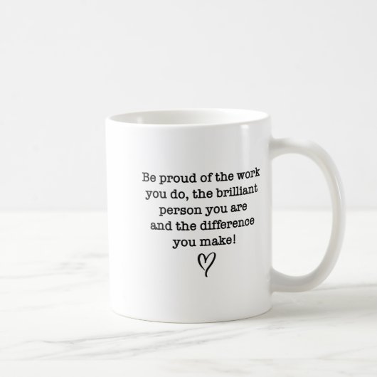 Be Proud Of Your Work Sitive Quote Gift Koffiemok (Rechts)