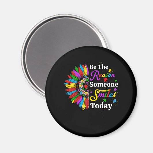 Be Reason Someone Smiles Today Sunflower Magneet (Voorkant / Achterkant)