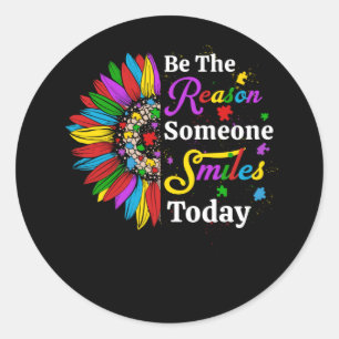 Be Reason Someone Smiles Today Sunflower Ronde Sticker