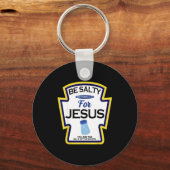 Be Salty For Jesus Condiment Sce Christian Hallowe Sleutelhanger (Voorkant)