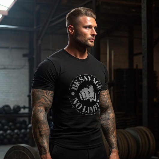 Be Savage No Limits Gym Motivatie T-shirt