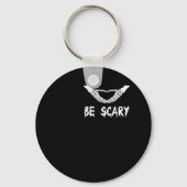 Be Scary Halloween Skeleton Over Heart Sleutelhanger (Voorkant)