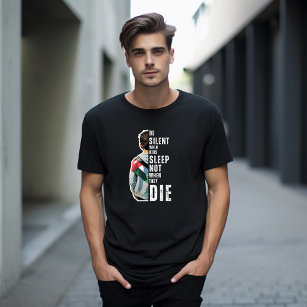 BE SILENT zwart T-shirt voor man